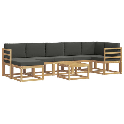 Udendørs sofagruppe med pude 8 pcs Hvid og antracit Polyester