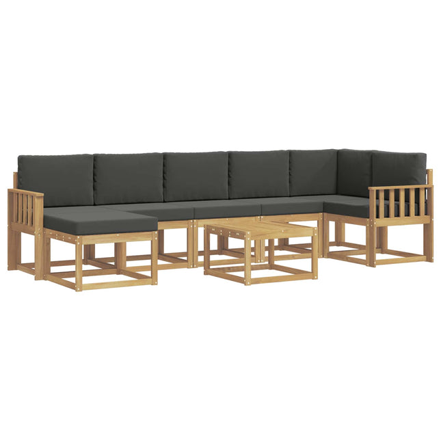 Udendørs sofagruppe med pude 8 pcs Hvid og antracit Polyester