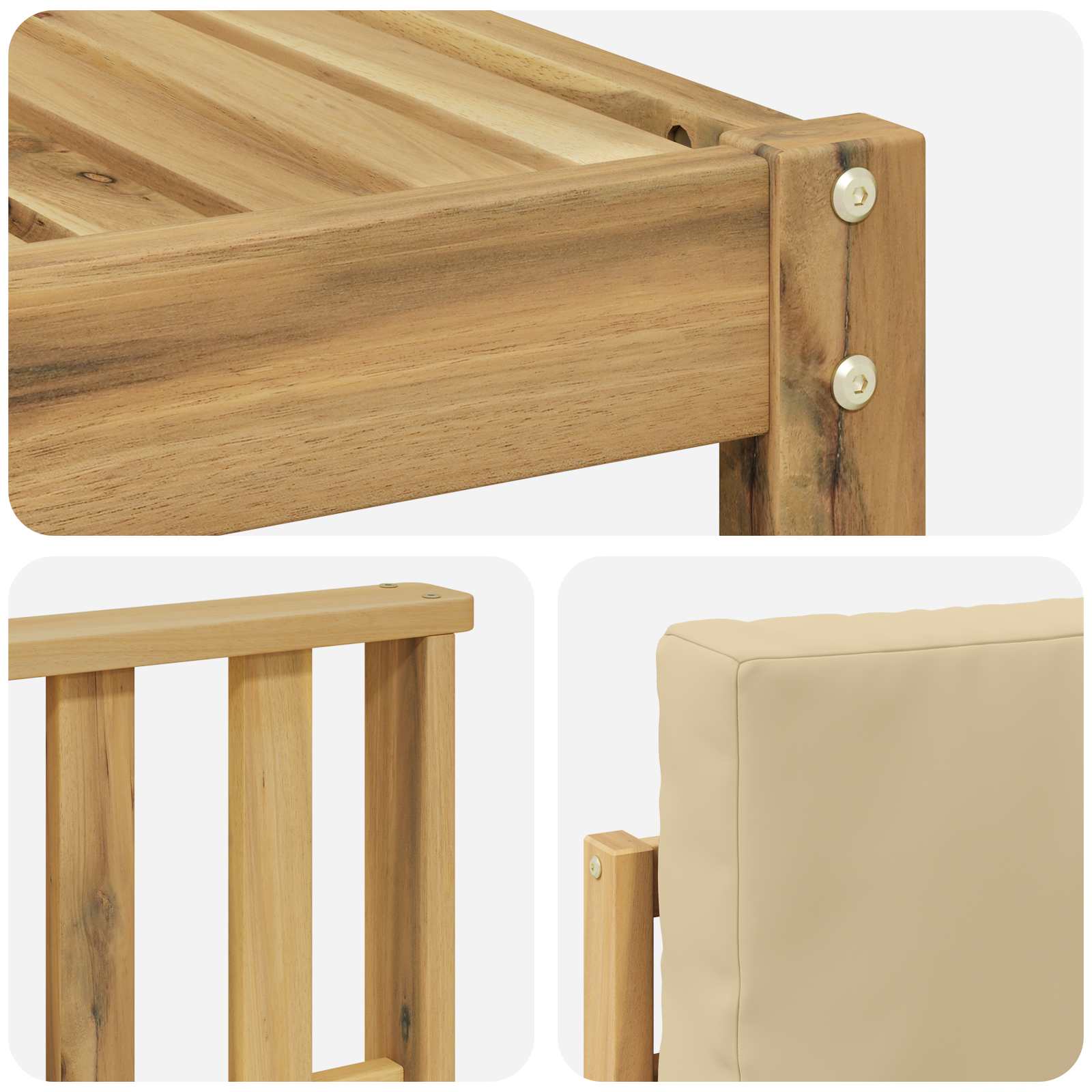Udendørs sofagruppe med pude 8 pcs Hvid og Beige Polyester