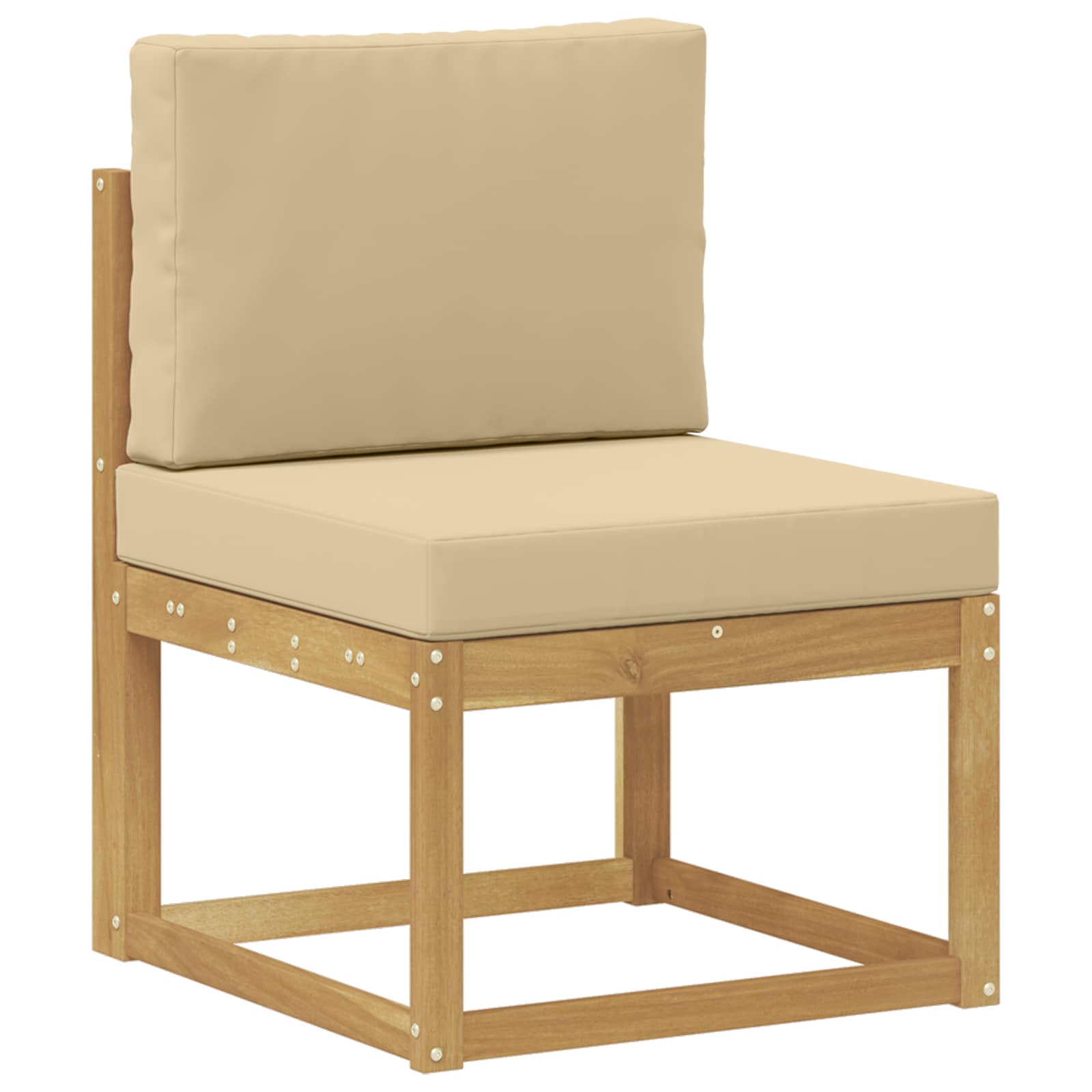 Udendørs sofagruppe med pude 8 pcs Hvid og Beige Polyester