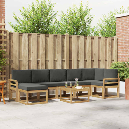 Udendørs sofagruppe med pude 8 pcs Hvid og antracit Polyester