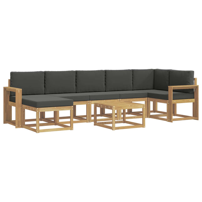 Udendørs sofagruppe med pude 8 pcs Hvid og antracit Polyester