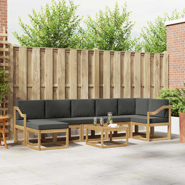 Udendørs sofagruppe med pude 8 pcs Hvid og antracit Polyester