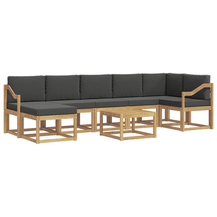 Udendørs sofagruppe med pude 8 pcs Hvid og antracit Polyester