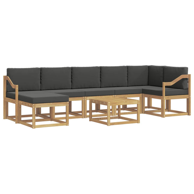 Udendørs sofagruppe med pude 8 pcs Hvid og antracit Polyester