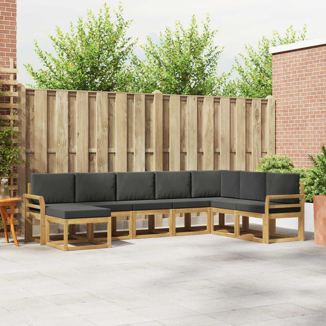 Udendørs sofagruppe med pude 8 pcs Hvid og antracit