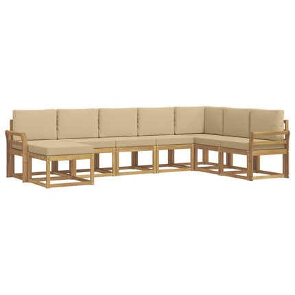 Udendørs sofagruppe med pude 8 pcs Hvid og Beige
