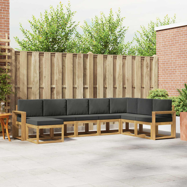 Udendørs sofagruppe med pude 8 pcs Hvid og antracit