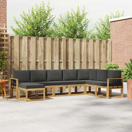 Udendørs sofagruppe med pude 8 pcs Hvid og antracit