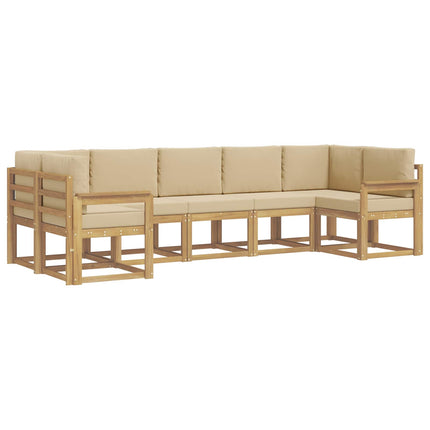 Udendørs sofagruppe 7 stk. Hvid og Beige