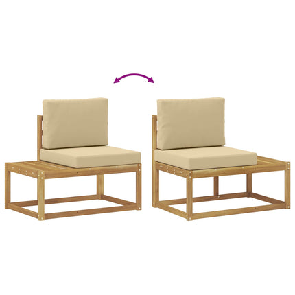 Udendørs sofagruppe 2 stk. Hvid og Beige Polyester