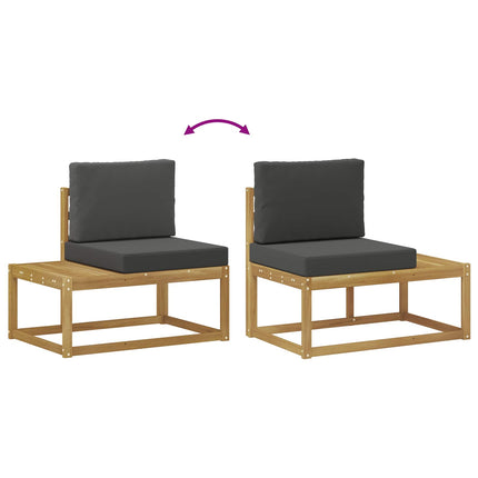 Udendørs sofagruppe 4 Stk Hvid og antracit Polyester