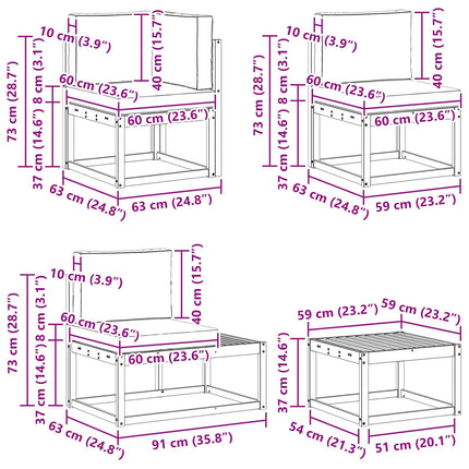 Udendørs sofagruppe med pude 7 Stk Hvid