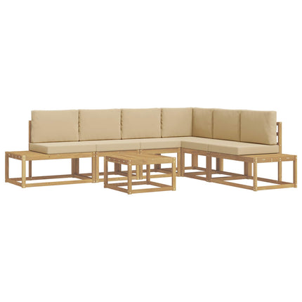 Udendørs sofagruppe 5 Stk Hvid og Beige Polyester