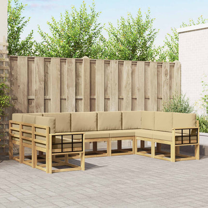 Udendørs sofagruppe 9 stk. Hvid og Beige