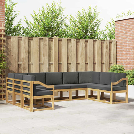 Udendørs sofagruppe med pude 9 pcs Hvid og antracit