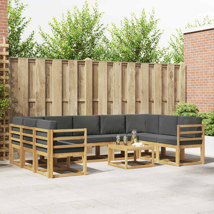 Udendørs sofagruppe 10 pcs Hvid og antracit 59 x 59 x 37 cm