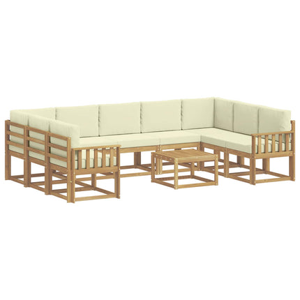 Udendørs sofagruppe 10 pcs Hvid og cremefarvet 59 x 59 x 37 cm