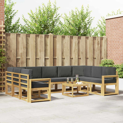 Udendørs sofagruppe 10 pcs Hvid og antracit 59 x 59 x 37 cm