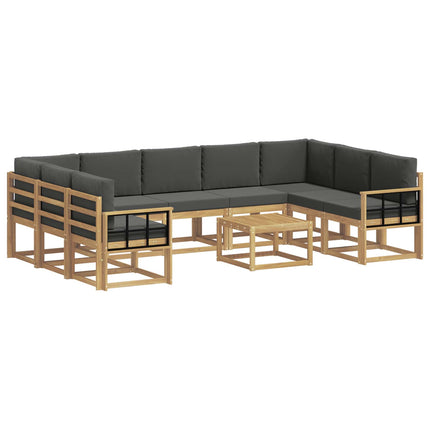 Udendørs sofagruppe 10 pcs Hvid og antracit 59 x 59 x 37 cm