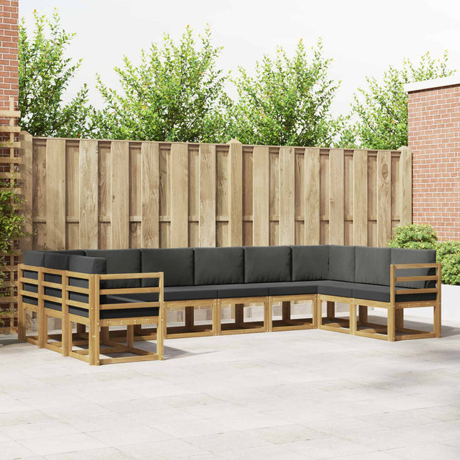 Udendørs sofagruppe med pude 10 pcs Hvid og antracit