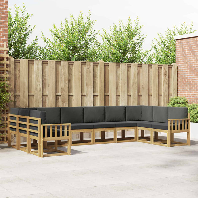 Udendørs sofagruppe med pude 10 pcs Hvid og antracit