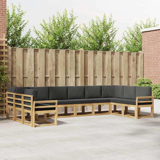 Udendørs sofagruppe med pude 10 pcs Hvid og antracit