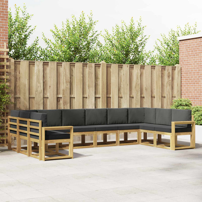 Udendørs sofagruppe med pude 10 pcs Hvid og antracit