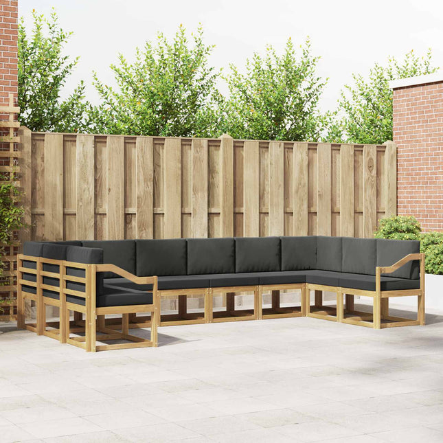 Udendørs sofagruppe med pude 10 pcs Hvid og antracit