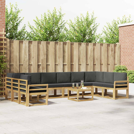 Udendørs sofagruppe med pude 11 pcs Hvid og antracit