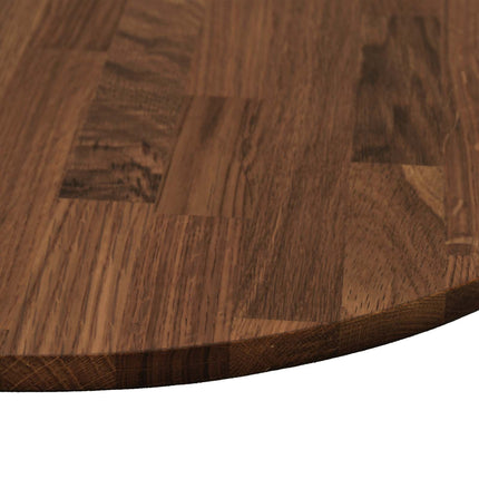 Bordplade Mørk Brun Ø 80 x 2,5 cm Massivt Eg Træ
