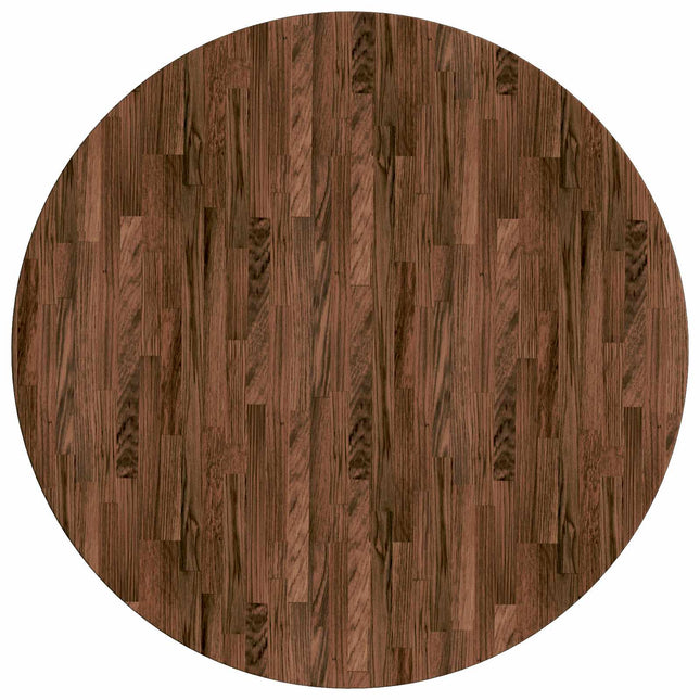 Bordplade Mørk Brun Ø 80 x 2,5 cm Massivt Eg Træ