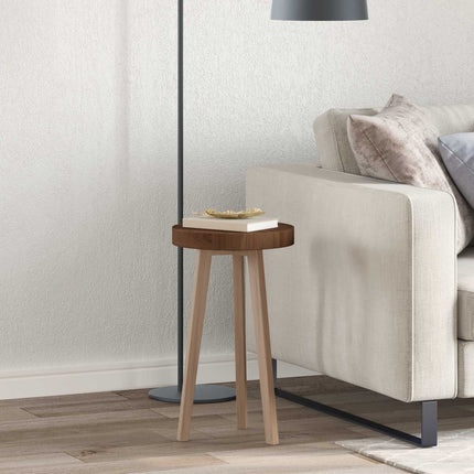 Bordplade Mørk Brun Ø 30 x 4 cm Massivt Eg Træ