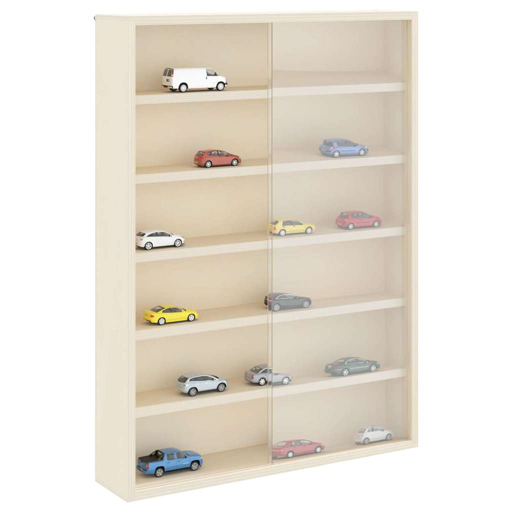 Vægdisplaykasse med hylde Beige 40 x 8,5 x 54 cm Krydsfinér