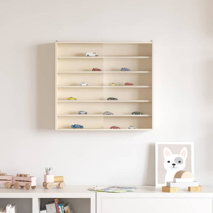 Vægdisplaykasse med hylde Beige 60 x 8,5 x 54 cm Krydsfinér
