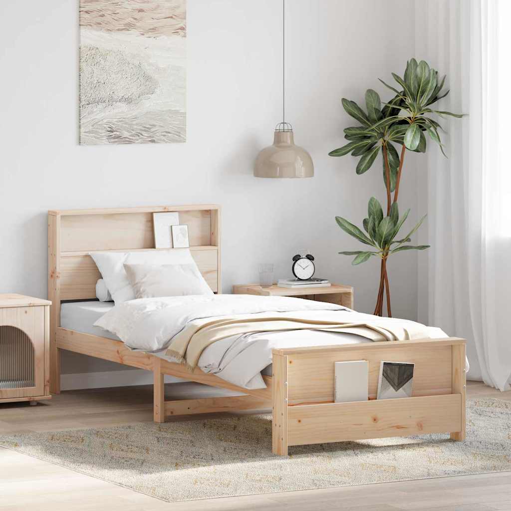 Sengestel med hovedgærde Brun 100 x 200 cm Konstrueret træ