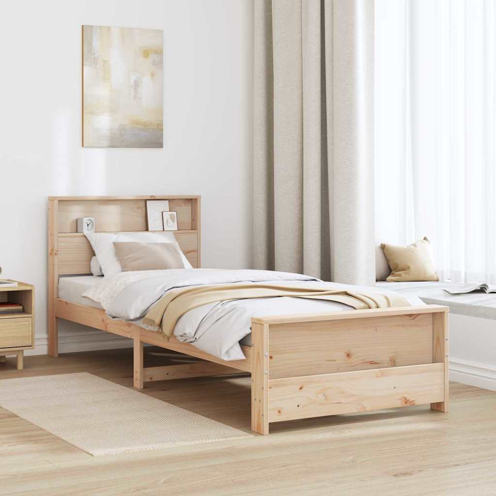 Sengestel med hovedgærde Brun 100 x 200 cm Konstrueret træ
