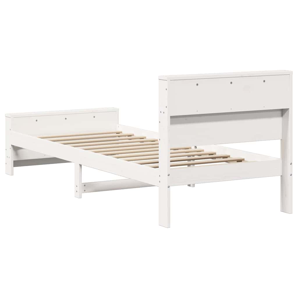 Sengestel med hovedgærde Hvid 90 x 200 cm Konstrueret træ