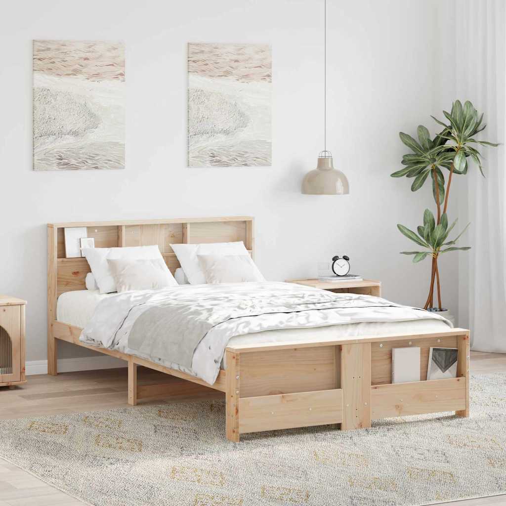 Sengestel med hovedgærde Brun 140 x 190 cm Konstrueret træ