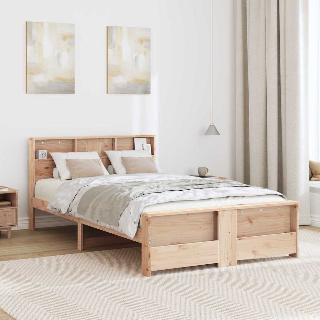 Sengestel med hovedgærde Brun 120 x 190 cm Konstrueret træ