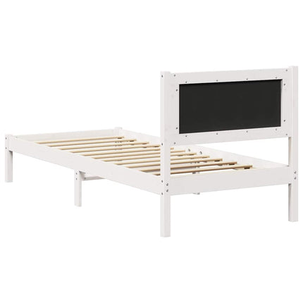 Sengestel med hovedgærde Lysegrå 80 x 190 cm Massiv fyrretræ