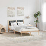 Sengestel med hovedgærde Mørkegrå 120 x 190 cm Massiv fyrretræ