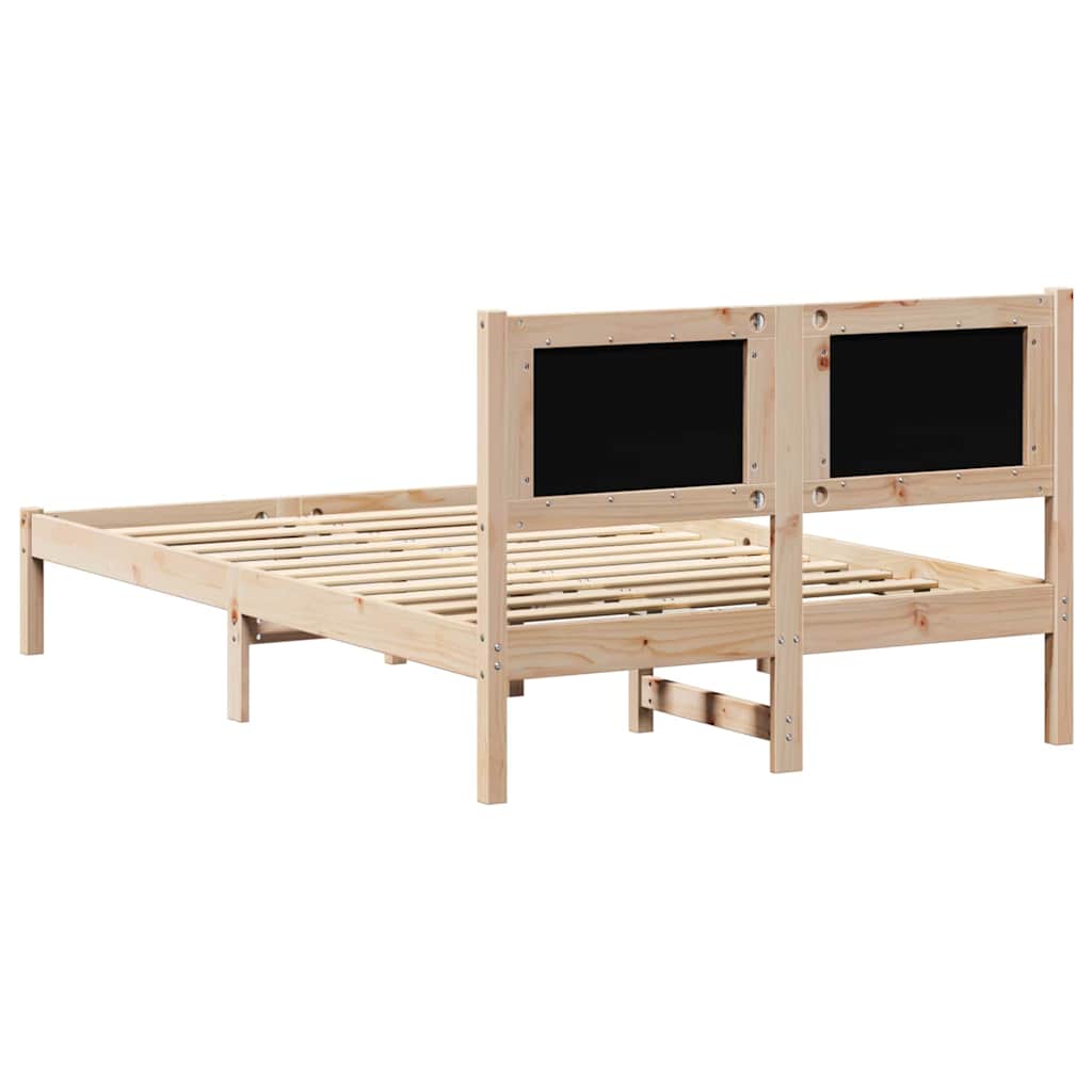 Sengestel med hovedgærde Mørkegrå 120 x 190 cm Massiv fyrretræ
