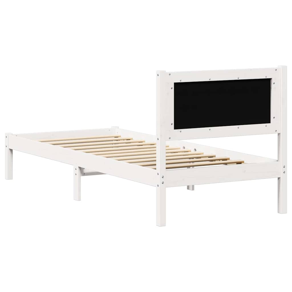 Sengestel med hovedgærde Lysegrå 80 x 200 cm Massiv fyrretræ