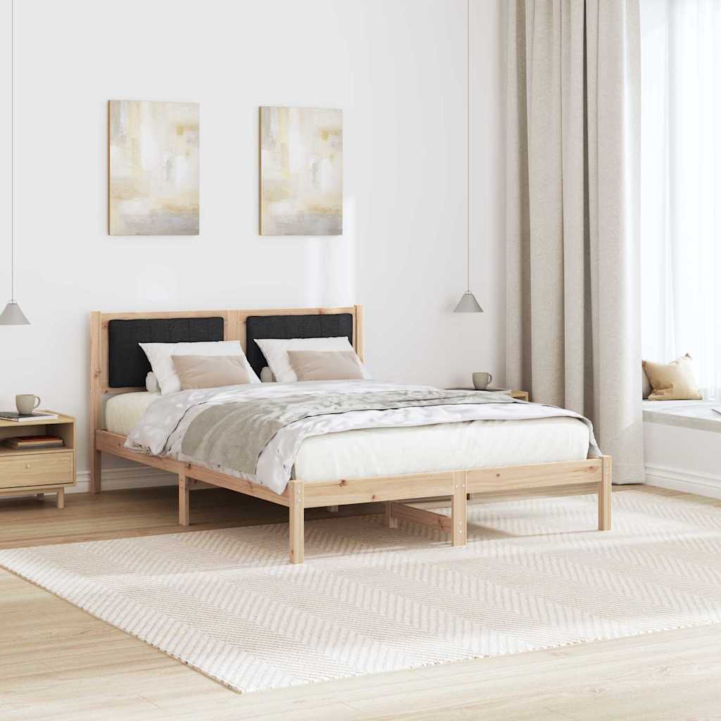 Sengestel med Polstret Hovedgavl Sort 120 x 190 cm