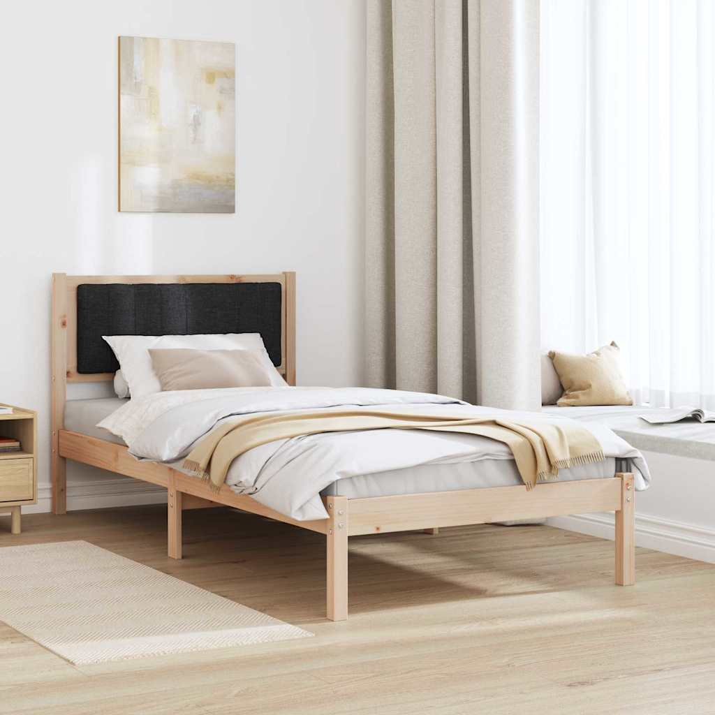Sengestel med Polstret Hovedgavl Sort 90 x 200 cm
