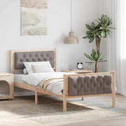 Sengestel med hovedgærde Gråbrun 90 x 200 cm Massiv fyrretræ
