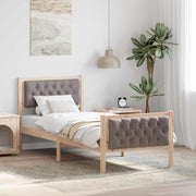 Sengestel med hovedgærde Gråbrun 75 x 190 cm Massiv fyrretræ