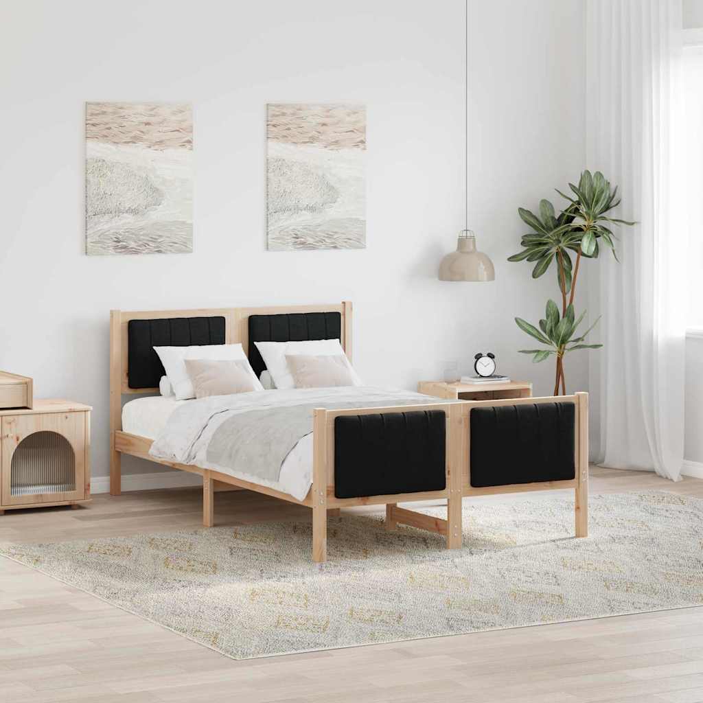 Sengestel Brun og sort 120 x 200 cm Massivt fyrretræ