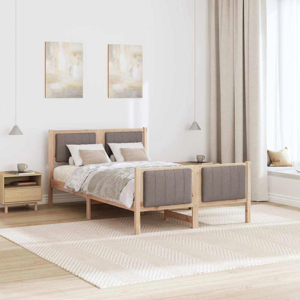 Sengestel Brun og taupe 120 x 200 cm Massivt fyrretræ